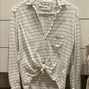 Frank & Eileen White and Black Striped Shirt